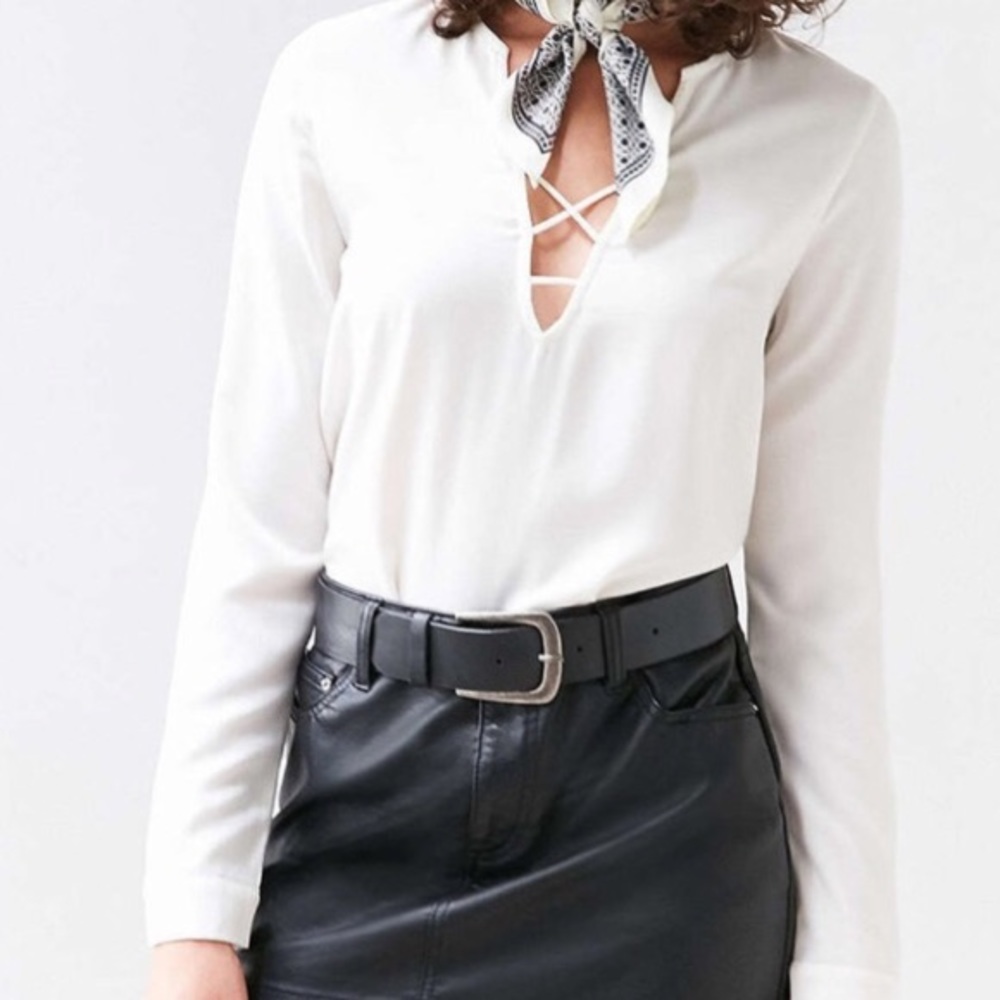 Cream Josephine Cross Front Blouse